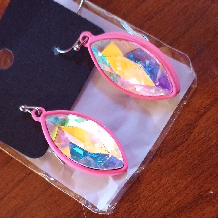 B Individually $10 Or Bundle 4/$20 Pink Iridescent Teardrop Earrings